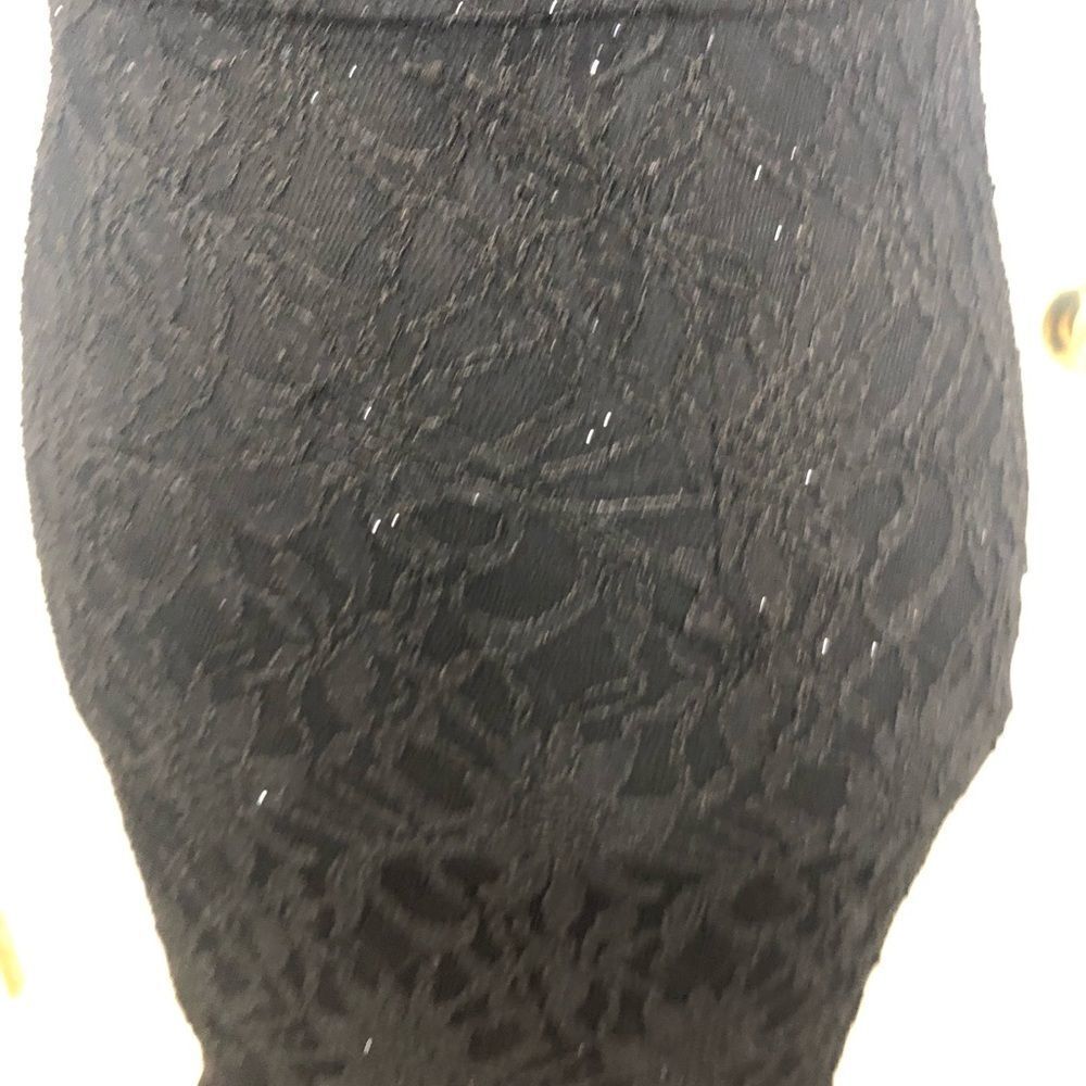 City Studio shimmering lace black dress with pearl and rhinestone strap, size 3 - Picture 7 of 11